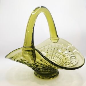 Artisan Olive Glass Basket